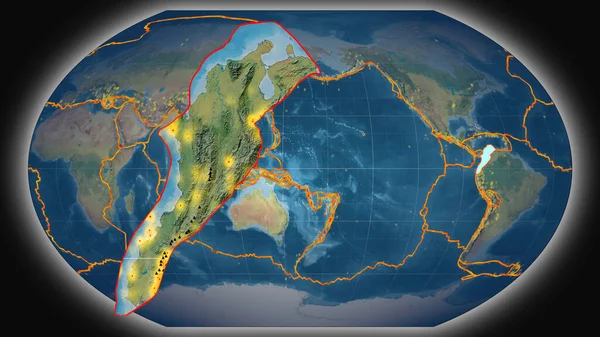 Severní Andes Tektonické Desky Protlačoval Prezentovány Proti Globální Topografické Mapě — Stock fotografie