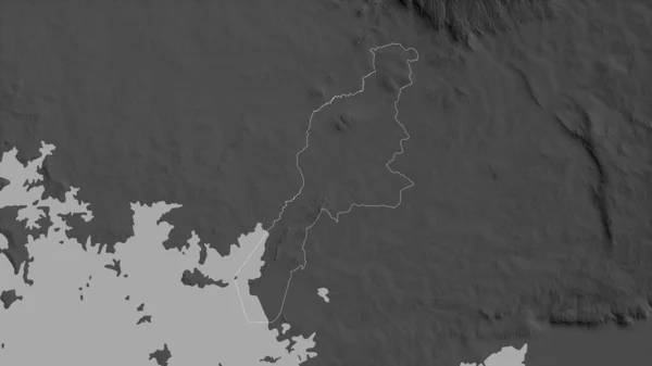 Busia Condado Kenia Mapa Escala Grises Con Lagos Ríos Forma — Foto de Stock