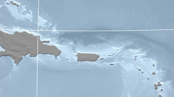 Porto Rico Bairro Perspectiva Distante Sem Contorno Mapa Elevação Escala — Fotografia de Stock