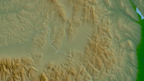 ルーマニアの郡 コヴァスナ 湖や川と色シェーダーデータ 形状は その国の領域に対して概説 3Dレンダリング — ストック写真