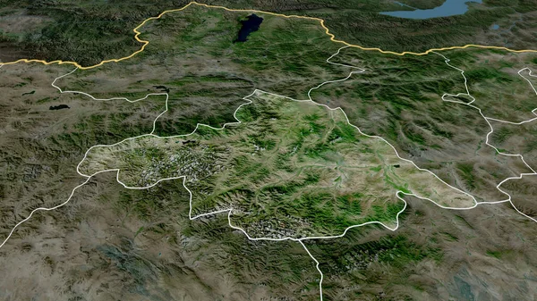Arhangay Province Mongolie Zoomé Mis Évidence Imagerie Satellite Rendu — Photo
