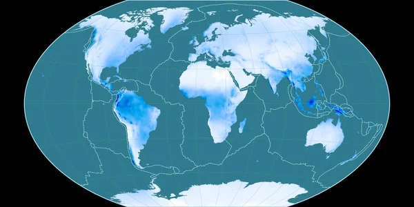 Карта Мира Проекции Винкель Трипел Сосредоточена Восточной Долготе Средняя Годовая — стоковое фото
