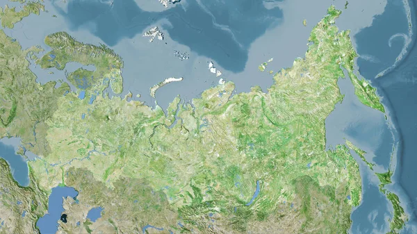 卫星D地图上的俄罗斯地区立体投影 光栅层的原始成分 — 图库照片