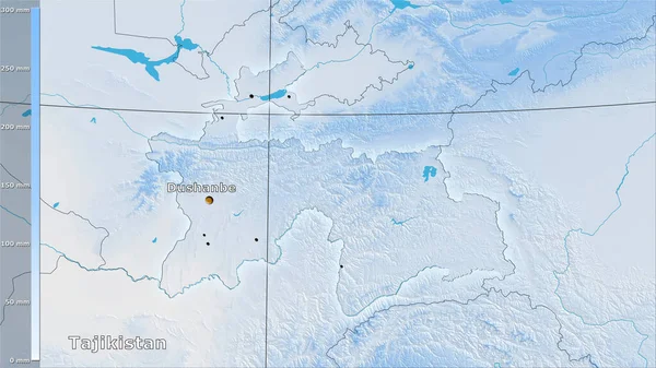 Precipitación Del Barrio Más Cálido Dentro Del Área Tayikistán Proyección —  Fotos de Stock