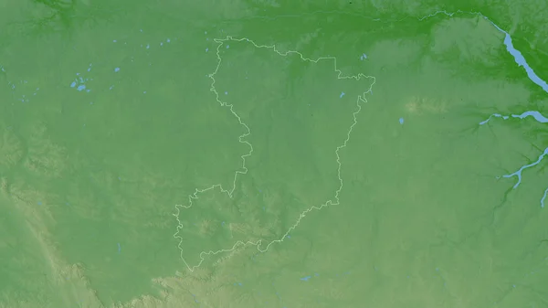 Rivne Región Ucrania Datos Sombreado Colores Con Lagos Ríos Forma — Foto de Stock