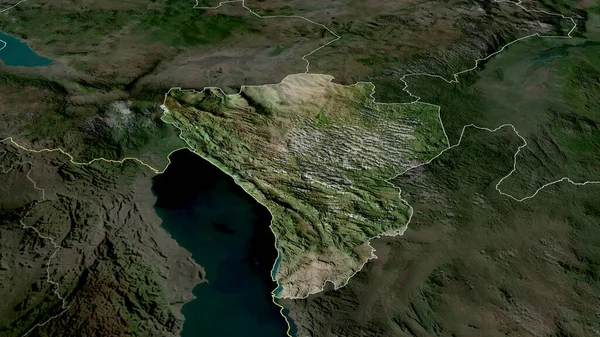 Njombe Région Tanzanie Zoomé Souligné Imagerie Satellite Rendu — Photo