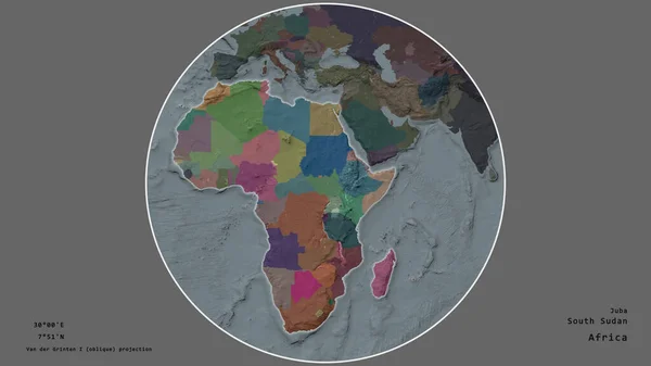 Das Gebiet Des Südsudan Zentrum Des Kreises Der Seinen Kontinent — Stockfoto