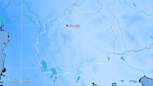 Macedónia Área Mapa Anual Precipitação Projeção Estereográfica Composição Principal — Fotografia de Stock