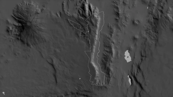Elgeyo Marakwet Kenya Megye Szürkeárnyas Térkép Tavakkal Folyókkal Alakzat Körvonalazódik — Stock Fotó