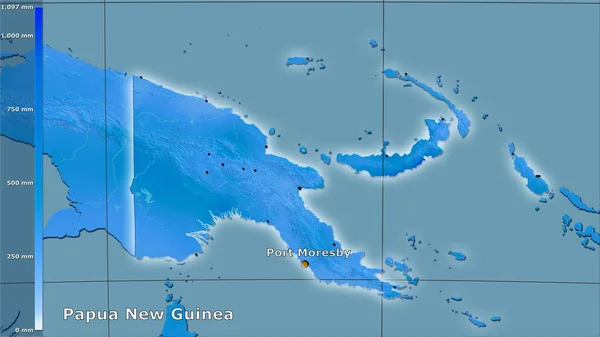 Precipitazione Del Mese Più Umido Nell Area Della Papua Nuova — Foto Stock