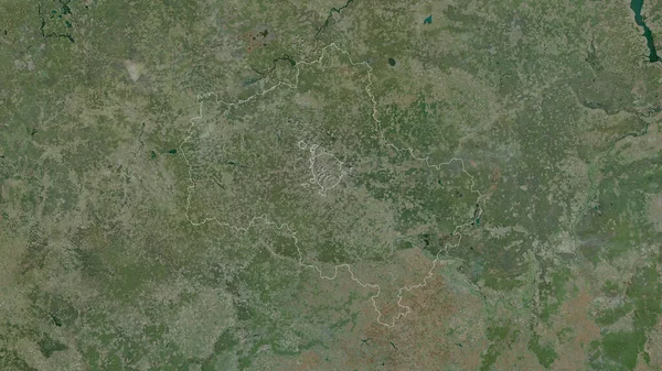 Moskwa Region Von Russland Satellitenbilder Umrissen Gegen Das Land Rendering — Stockfoto