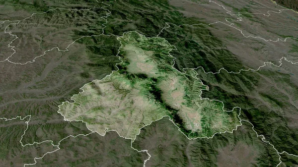 Harghita Comté Roumanie Zoomé Mis Évidence Imagerie Satellite Rendu — Photo