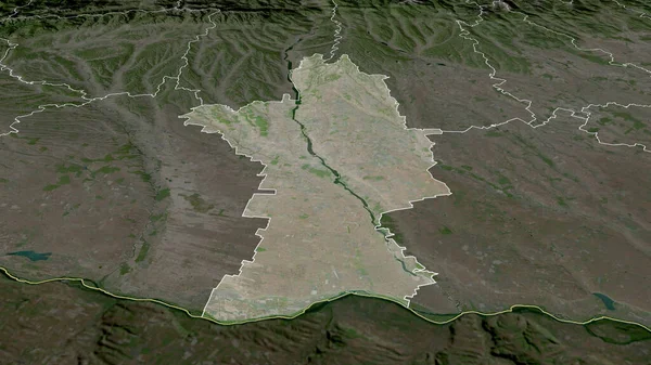 Olt Comté Roumanie Zoomé Mis Évidence Imagerie Satellite Rendu — Photo