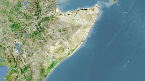 Somalië Satelliet Kaart Stereografische Projectie Ruwe Samenstelling Van Rasterlagen — Stockfoto