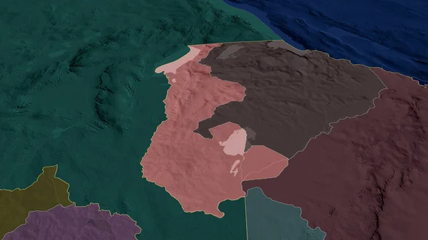 Луапула Провинция Замбии Увеличенная Выделенная Цветная Карта Административного Деления Рендеринг — стоковое фото