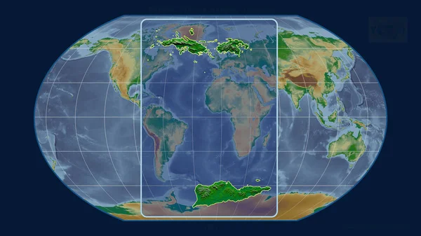Přiblížený Pohled Panenské Ostrovy Spojených Států Perspektivními Liniemi Proti Globální — Stock fotografie