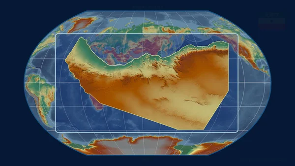 Zoomed View Somaliland Outline Perspective Lines Global Map Kavrayskiy Projection — Stock Photo, Image