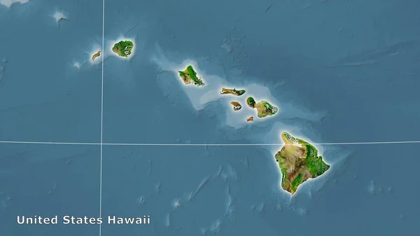 Estados Unidos Hawaii Área Satélite Mapa Proyección Estereográfica Composición Principal —  Fotos de Stock