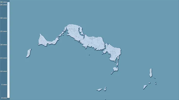 Turks Caicos Adaları Ndaki Kurak Ayın Yağışı Efsanevi Stereografik Projeksiyonla — Stok fotoğraf