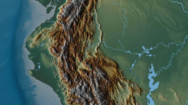 Amazonas Peru Régió Színes Dombormű Tavakkal Folyókkal Alakzat Körvonalazódik Ország — Stock Fotó