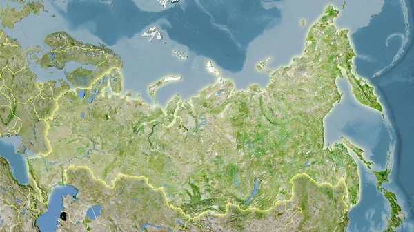 Russland Gebiet Auf Dem Satelliten Eine Karte Der Stereographischen Projektion — Stockfoto