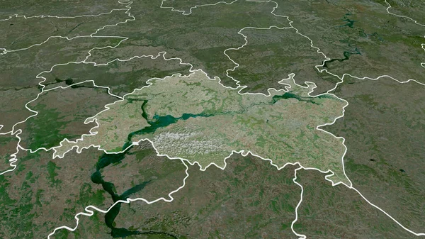 Tatarstan République Russie Zoomé Mis Évidence Imagerie Satellite Rendu — Photo