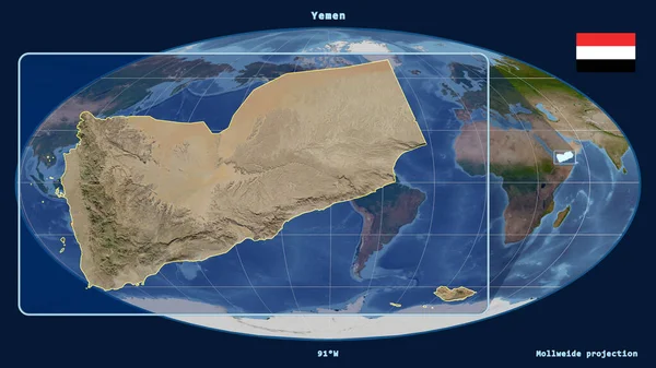 Zoomed Vista Dello Yemen Contorno Con Linee Prospettiche Contro Una — Foto Stock