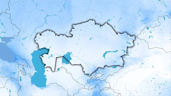Obszar Kazachstanu Rocznej Mapie Opadów Projekcji Stereograficznej Surowa Kompozycja Warstw — Zdjęcie stockowe