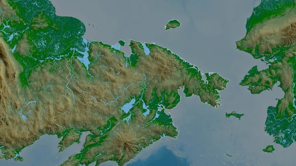 Chukot Den Autonoma Provinsen Ryssland Färgade Skuggdata Med Sjöar Och — Stockfoto