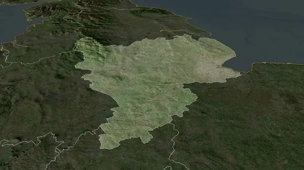 East Midlands Región Del Reino Unido Ampliada Destacada Imágenes Satélite —  Fotos de Stock