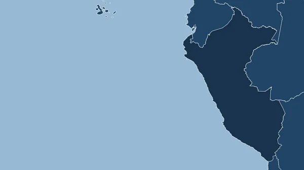 Perú Primer Plano Perspectiva Del País Sin Esbozo Formas Solamente — Foto de Stock