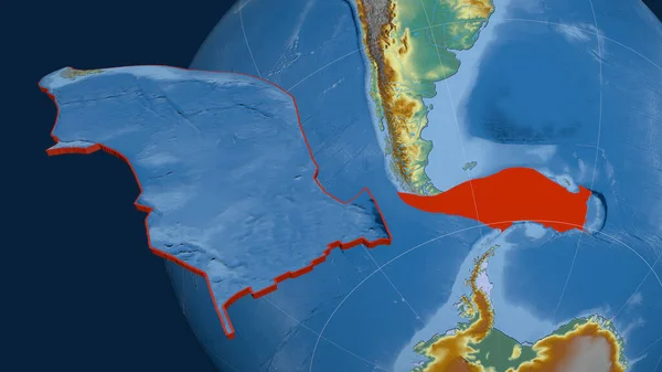 Skotská Tektonická Deska Protlačovala Prezentovala Proti Zeměkouli Topografická Reliéfní Mapa — Stock fotografie