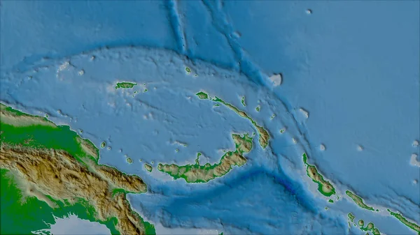 데르그린 지도에 마누스 Manus Tectonic Plate 가공하지 윤곽이 — 스톡 사진