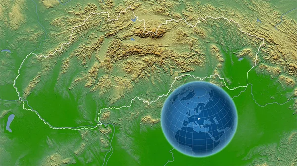 Slovaquie Globe Avec Forme Pays Contre Carte Zoomée Avec Son — Photo