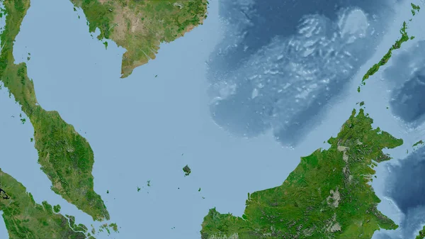 Malaysia Close Perspective Country Outline Satellite Imagery — Stock Photo, Image