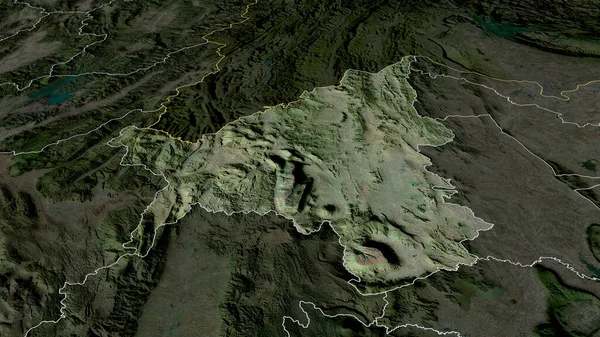 泰国洛埃省放大和突出 卫星图像 3D渲染 — 图库照片