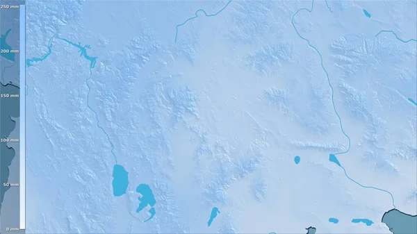 Precipitation Driest Quarter Macedonia Area Stereographic Projection Legend Raw Composition — Stock Photo, Image
