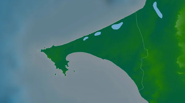 セネガルのダカール地方 湖や川と色シェーダーデータ 形状は その国の領域に対して概説 3Dレンダリング — ストック写真