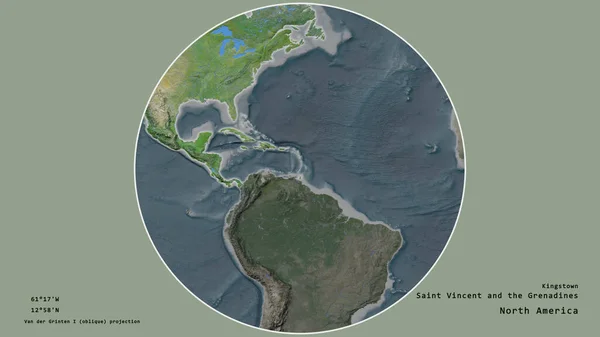 Région Saint Vincent Les Grenadines Est Centrée Dans Cercle Entourant — Photo