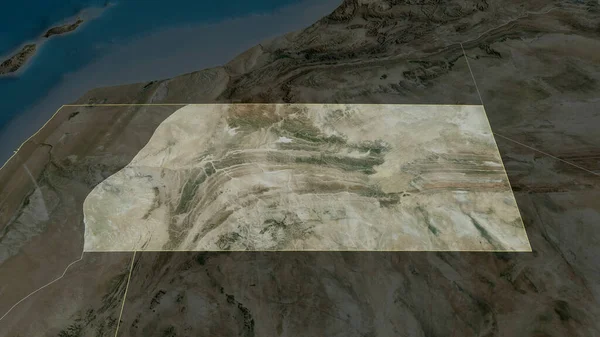 Semara 西サハラの州が拡大し 強調した 衛星画像 3Dレンダリング — ストック写真