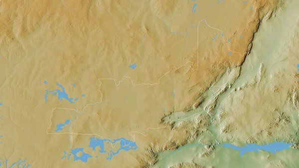 ザンビアの中央部 湖や川と色シェーダーデータ 形状は その国の領域に対して概説 3Dレンダリング — ストック写真