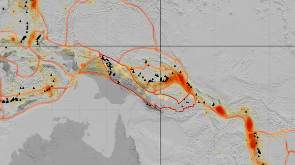 地球規模のグレースケールの標高図について説明したウッドラーク テクトニクス プレート 3Dレンダリング — ストック写真