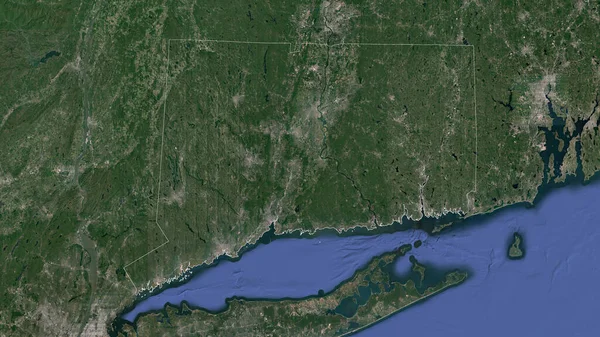 Connecticut État Des États Unis Imagerie Satellite Forme Tracée Contre — Photo