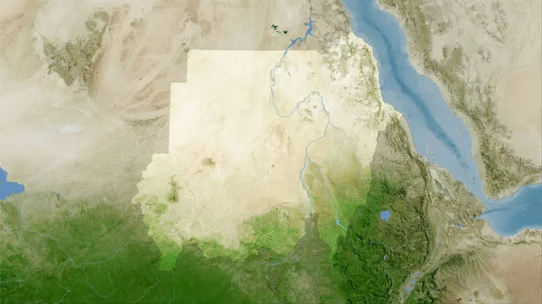 Sudão Área Mapa Satélite Projeção Estereográfica Composição Bruta Camadas Raster — Fotografia de Stock
