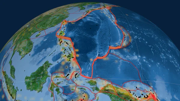 Die Tektonische Platte Der Philippinen Wurde Auf Dem Globus Extrudiert — Stockfoto