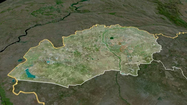 Kazakhstan Occidental Région Kazakhstan Zoomé Mis Évidence Imagerie Satellite Rendu — Photo