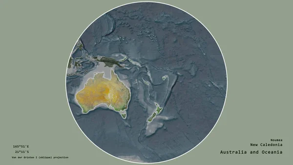 Région Nouvelle Calédonie Est Centrée Dans Cercle Entourant Son Continent — Photo