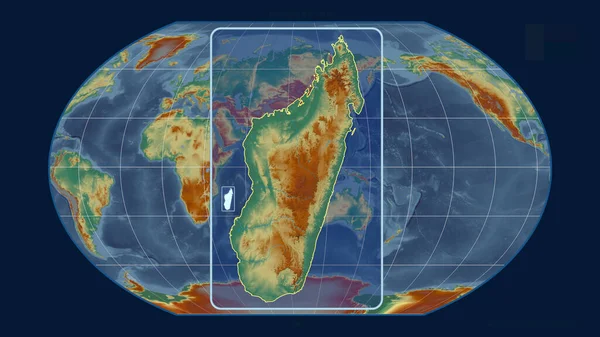 Ingezoomd Met Het Oog Madagaskar Schets Met Perspectief Lijnen Tegen — Stockfoto