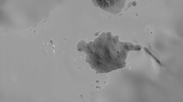 フィリピンのバジラン州 湖や川とグレースケールの地図 形状は その国の領域に対して概説 3Dレンダリング — ストック写真