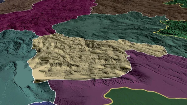 Xaisomboun Специальный Регион Лаоса Увеличен Выделен Цветная Карта Административного Деления — стоковое фото